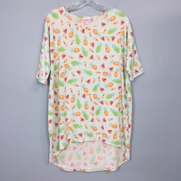 𝅺lularoe Summer Fruit Irma Oversized High Low Tunic - Picture 1 of 12